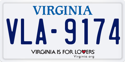 VA license plate VLA9174