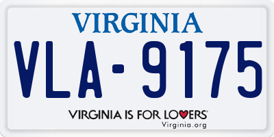 VA license plate VLA9175