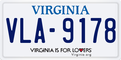 VA license plate VLA9178