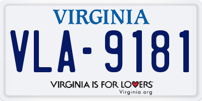 VA license plate VLA9181