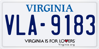 VA license plate VLA9183