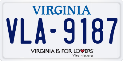 VA license plate VLA9187