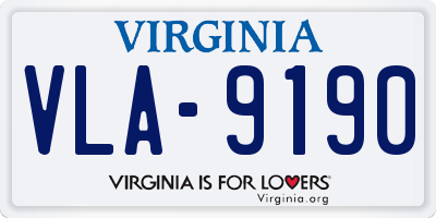 VA license plate VLA9190