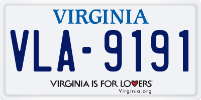 VA license plate VLA9191