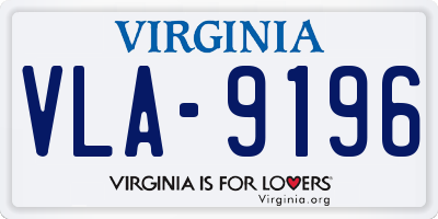 VA license plate VLA9196