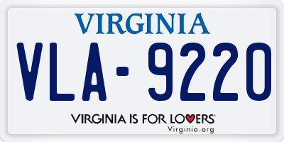 VA license plate VLA9220