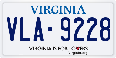 VA license plate VLA9228