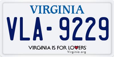 VA license plate VLA9229