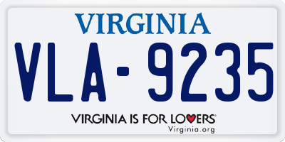 VA license plate VLA9235