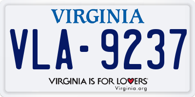 VA license plate VLA9237