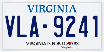 VA license plate VLA9241