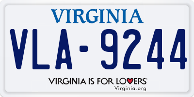 VA license plate VLA9244