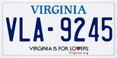 VA license plate VLA9245