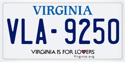 VA license plate VLA9250