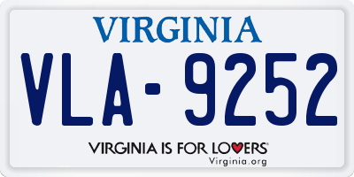 VA license plate VLA9252