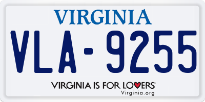 VA license plate VLA9255