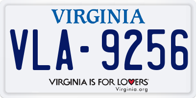 VA license plate VLA9256