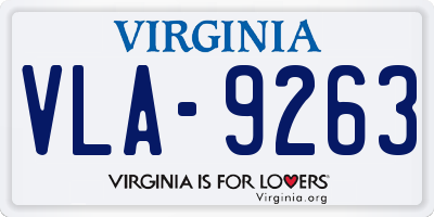 VA license plate VLA9263