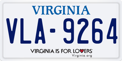 VA license plate VLA9264