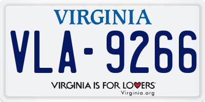 VA license plate VLA9266