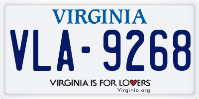 VA license plate VLA9268