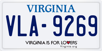 VA license plate VLA9269