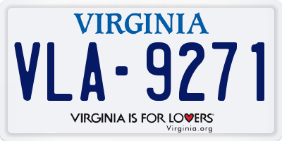 VA license plate VLA9271