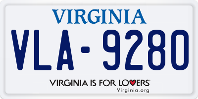 VA license plate VLA9280