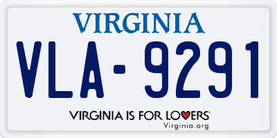 VA license plate VLA9291
