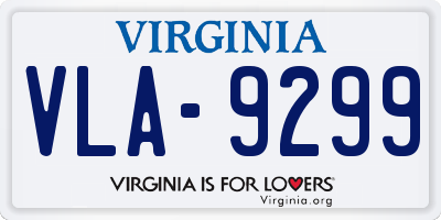 VA license plate VLA9299