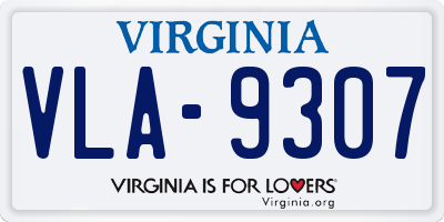 VA license plate VLA9307