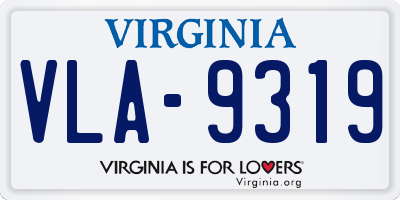 VA license plate VLA9319