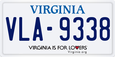 VA license plate VLA9338