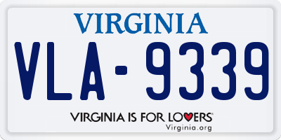 VA license plate VLA9339