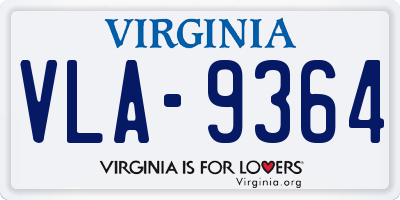 VA license plate VLA9364