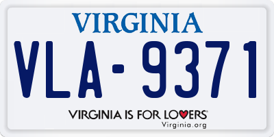 VA license plate VLA9371