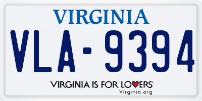 VA license plate VLA9394