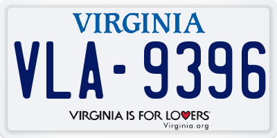 VA license plate VLA9396