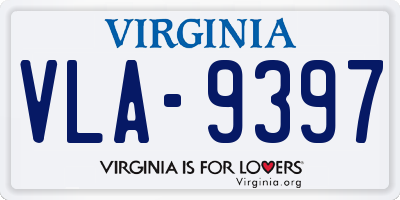 VA license plate VLA9397
