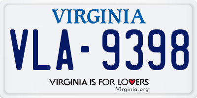 VA license plate VLA9398
