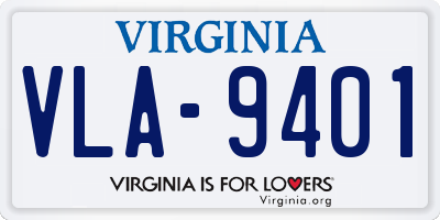 VA license plate VLA9401