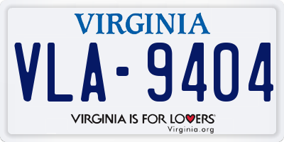 VA license plate VLA9404