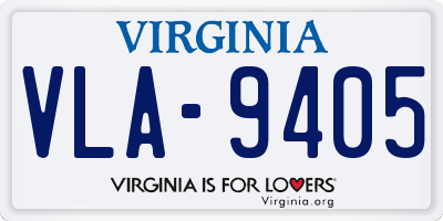 VA license plate VLA9405