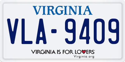 VA license plate VLA9409
