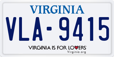 VA license plate VLA9415