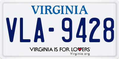 VA license plate VLA9428