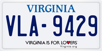 VA license plate VLA9429