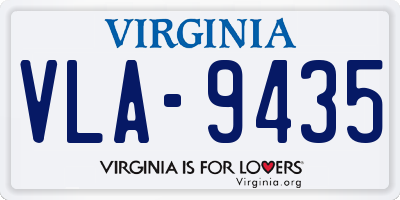 VA license plate VLA9435