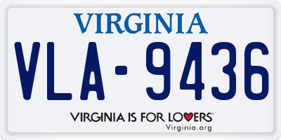 VA license plate VLA9436