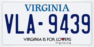 VA license plate VLA9439